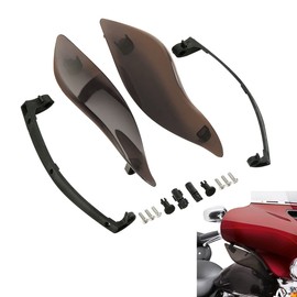 TCT-MOTORPARTS Side Wings Air Deflector Smoke Fit for Harley Touring Street Electra Glide 2014-2023 Ultra Classic FLHTCU FLHTK FLHT FLHTP FLHTK FLHX 2018 15