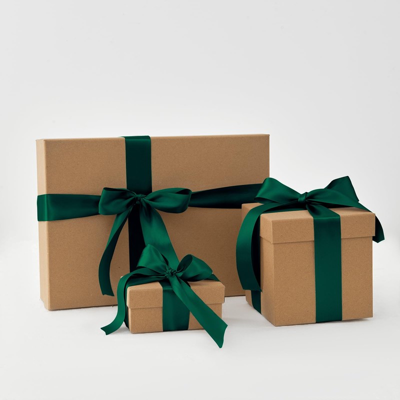 SDZMDL Forest Green Satin Ribbon for Gift Wrapping, Christmas Tree