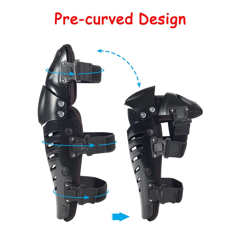 RIDBIKER Motorcycle Knee Shin Guards, Long Leg Protection Crash Proof