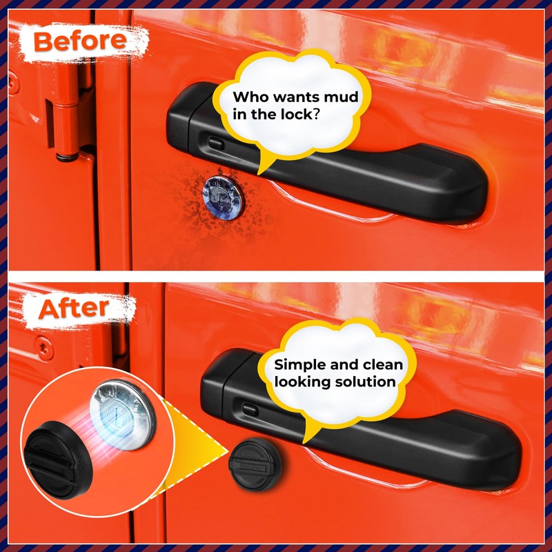 CALBEAU Keyhole Covers for 2007-2018 Jeep Wrangler JK Door, Strong