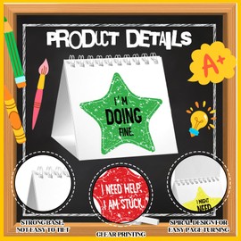 Chivertion 36 Pcs I Need Help Mini Flip Charts Star Classroom Management Need Tools Behavior Self Assessment Cards for Teachers School Educational and Learning Activities Supplies(Classic Style)