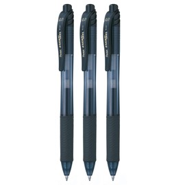 Pentel Roller Gel Energel X 0.7 BL107 Tintenroller, Schwarz, 3 Stücke