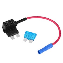 Coche Añadir un circuito Fusible Tap, Keenso Auto Adapter Blade Holder con 15A Blade Pack de 5(Standard)