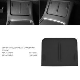 Kabellose Ladegerät-Panel-Schutzabdeckung für Auto, Mittelkonsole, Kabellose Ladegerät-Matte, Silikon-Handy-Pad-Matte für Modell 3, Modell Y (Schwarz)