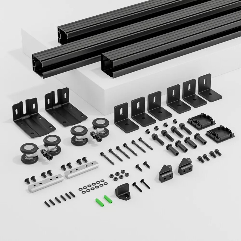 Ccjh 6FT/6.6FT Carbon Steel Box Rail Hardware Sliding Barn Door