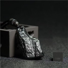KETLIXS Raw Meteorite Iron Silicide Siderolite Meteorite Necklace Cosmic Tektites Mineral,Irregular Shape