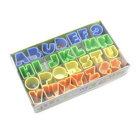 Städter Cookie Cutters Alphabet Set of 28 Plastic in Gift Box with Recipe