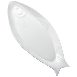 Hemoton Ceramic Fish Platter Oval Fish Plate White Oval Steamed Fish Plate Food Serving Tray for Home Hotel Restaurant Fish Shaped Plate 13inch