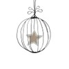 East of India Rustic Wire Hanging Christmas Bauble Wooden Star,