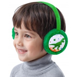 Winter Ear Warmers Kids Soft Plush Earmuffs for Girls Boys Ski Hiking Cycling Running Outdoor, black