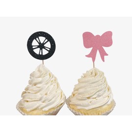 Burnouts or bows cupcake, Gender Reveal Cupcake Toppers, Gender Reveal Party, Gender Reveal Decor, baby shower cupcake