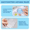 Zakrafo 4 Pcs Multifunctional Geometric Ruler,Math Measuring Rulers for Drawing