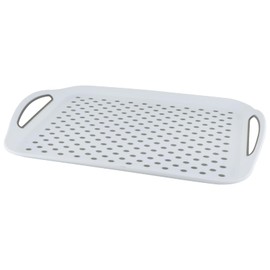 MDLUU Large Non-Slip Serving Tray with Handles, Food Serving Platter, Set of 2, White