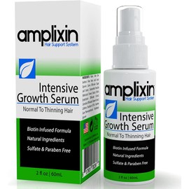 Amplixin Intensive Biotin Hair Growth Serum - Hair Loss Prevention Treatment For Men & Women With Thinning Hair - Sulfate-Free DHT Blocker For Receding Hairline & Pattern Baldness, 2oz