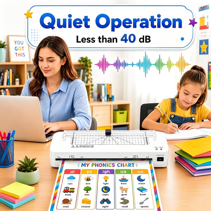 Laminator, A3 Laminator Machine with Built-in Trimmer, 70 Seconds Quick