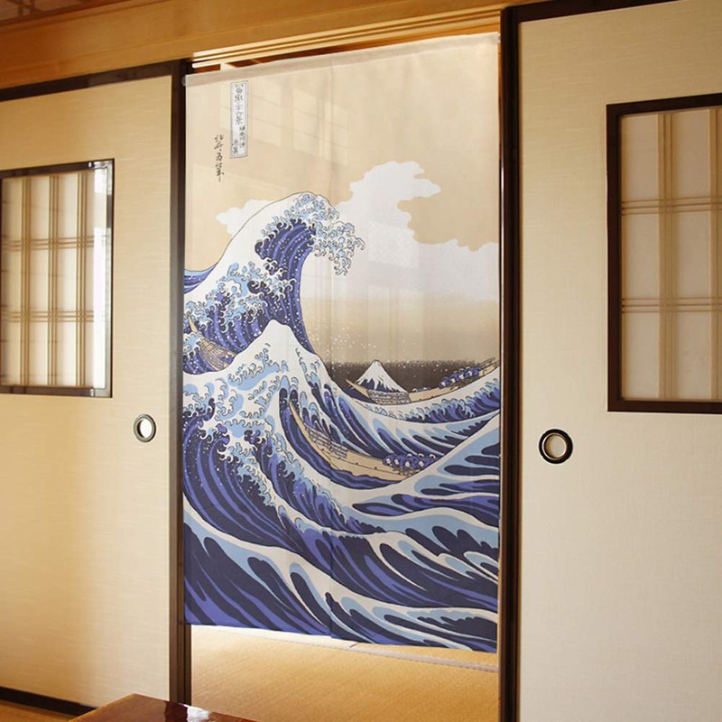 Noren Workshop Noren Ukiyo-e Japanese Tapestry Half Noren Traditional Hokusai