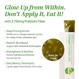 FOODOLOGY Collagen Centella Jelly (Green Apple) – Collagen Peptide with PDRN – Biotin, Vitamin A & E for Skin Glow, Hair & Nails – Korean Beauty Suppl