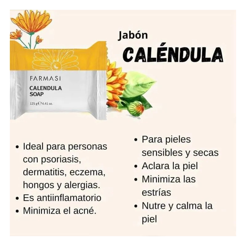 Kit Farmasi Caléndula Jabón Crema Tónico Piel Sensible