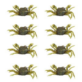 8Pcs Artificial Crab Bait 13cm 33.5g Simulation Crab Soft Lure Fishing Bait with Hooks for Freshwater Saltwater Green Brown