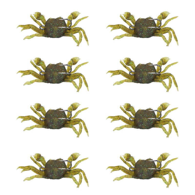 8Pcs Artificial Crab Bait 13cm 33.5g Simulation Crab Soft Lure