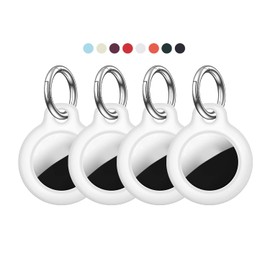 ARKIM Protective Case for Airtag, High-Quality Hard Shell Material Keychain for Airtag (2021), Protector Case with Carabiner Keychain, Pendant for Airtag (White/White/White)