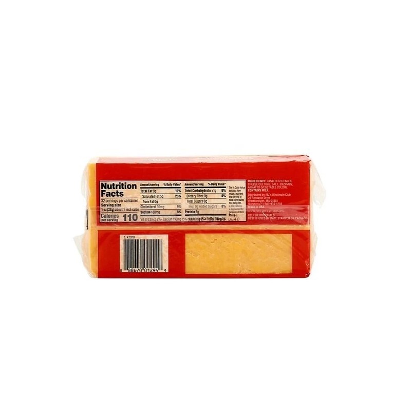 Wellsley Farms Block New York Extra-Sharp Yellow Cheddar Cheese, 32