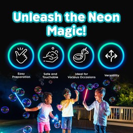Foam Daddy Glow Bubbles Solution - Ideal for Outdoor Glow Parties, Weddings & Special Occasions - Works in Bubble Wands & Machines - Glows Under Black Lights - 1/2 Gallon