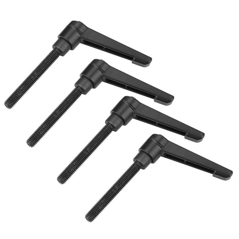 4 x Clamping Lever Handles, M8 Stainless Steel, Male Thread,
