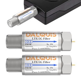 DALQUIS 2Pcs LTE 5G Filter for TV Antennas, Reduce 4G 5G Interference Pixilation Deliver Crystal-Clear Digital TV Reception, 5-608 MHz Frequency Range for Indoor Outdoor Use