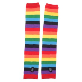 BESPORTBLE 1pair Rainbow Stripe Sunscreen Arm Sleeves for Uv Cooling Arm Guard for Outdoor Activities Breathable Comfortable Fit for Riding Shopping and Sports