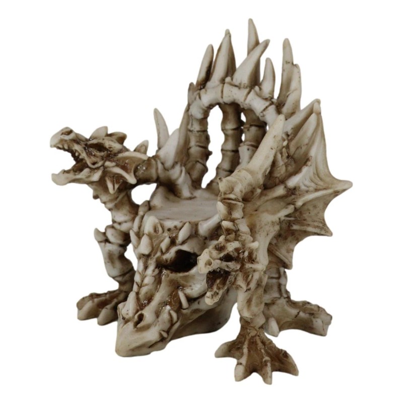 Legendary Arthurian Merlin Dragon Skulls Bones Skeletons Throne Chair Figurine