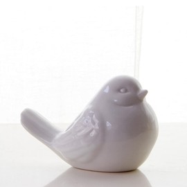 XIOU Ceramic Birds, Porcelain Bird Figurine Statue, Animals Figurines Ornaments, Mini Bird Home Decoration, Statues Decor for Garden Living Room Bedroom Office, Wedding Decor (White)