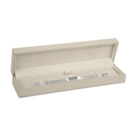 ALLUREPACK Linen Weave Bracelet Box for Women & Men – Organic Color Jewelry Gift Box Ideal for Bracelet Case, Necklace, Chain – Bracelet/Necklace Box with Suede Interior and Matching Outer Box