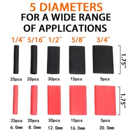 shengbowi Marine Heat Shrink Tube Sleeve 4:1 Black, Red Electronic DIY Kit Insulation Sleeving Polyolefin Shrinking Assorted Tubing Wire Cable 190pcs