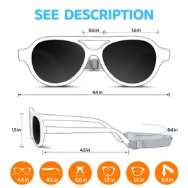 RIVBOS Baby Wrap Polarized UV400 Sunglasses - Soft Frame with Secure Strap for Infant and Newborn (0-24 Months) Purple&Grey Lens RBK068