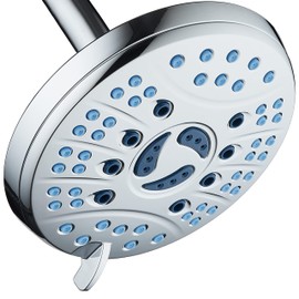 AquaCare As-Seen-On-TV High Pressure 6-setting 6 inch Rainfall Shower Head with Special Hygienic Anti-clog Nozzles for Cleaner, More Powerful Shower! Top American Brand/All Chrome Finish – 1.8 GPM