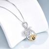Bee Necklace Sterling Silver Infinity Love Bee Pendant Necklace with