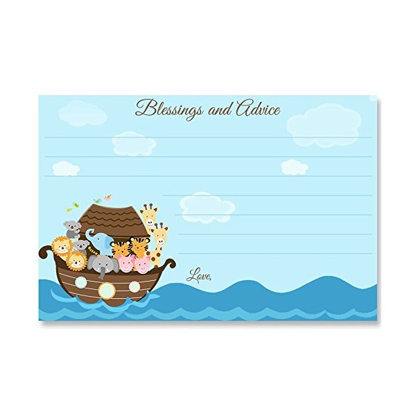 Noah's Ark Blessings Cards, Blessings and Advice, Boy, Girl, Baby Shower, Christian, Religious, Arc, Two by Two, Blessing, 24 Printed Cards