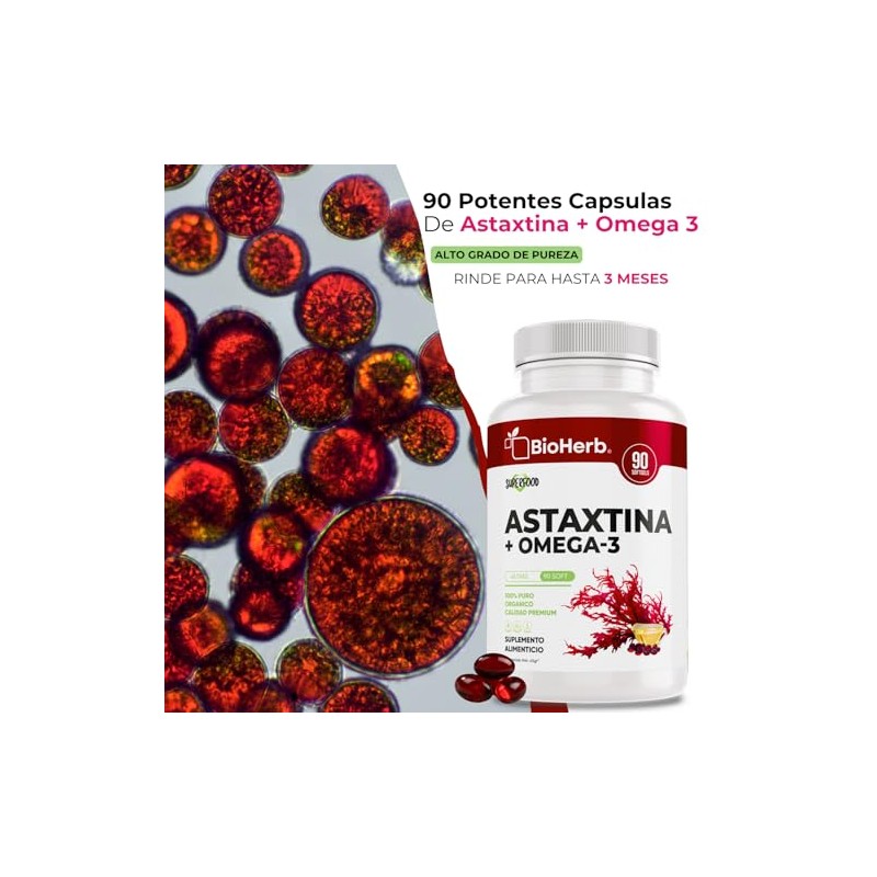 Bioherb Astaxantina Omega Epa Dha Fórmula Alta Concentración Cápsulas 1000