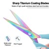 Scissors All Purpose, Sharp Titanium Blades Shears, Rubber Comfort Grip