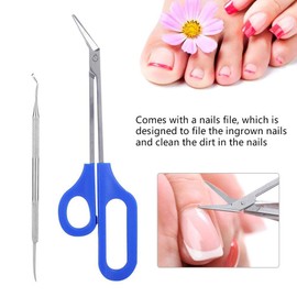 Long Handled Nail Scissors Clippers Perfect For Thick Toe Nails Easy Reach Handle Unique Design Ergonomic Cuticle Scissor Ingrown Toenail File