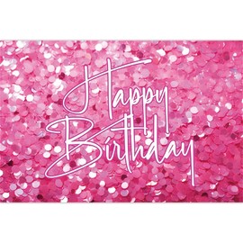 Glitter Hot Pink Happy Birthday Backdrop for Girls Princess Shiny Birthday Party Banner for Women Birthday Party Background Sign Poster Photo Decoration(7X5 FT,Polyester)