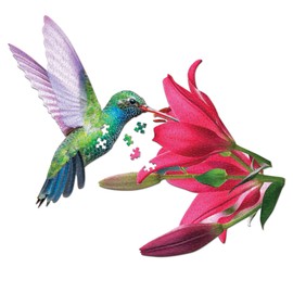 Madd Capp I Am Hummingbird 300-Piece Bird-Shaped Jigsaw Puzzle , Multicolored
