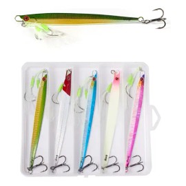 5 Pcs Jigs Luminosos 60g Señuelos Pescar Grante Lance Largo