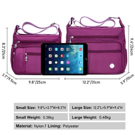 WETURAST Crossbody Purse for Women Multi Pocket Shoulder Handbags Waterproof Nylon Purse and Handbags Messenger Bag