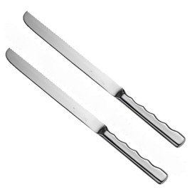 TrueCraftware- 13-3/4" Stainless Steel Slicing Knife Set of 2- Ultra Sharp Meat Cutting and BBQ Knife Carving Knife Best for Slicing Roasts Meats Fruits and Vegetables for Home Restaurant Buffet