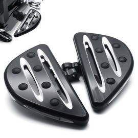 MZS Motorcycle Foot Pegs, Adjustable Male Cruiser Front Floorboards Touring Rear Footboards Black Compatible with Sportster Softail Dyna V Rod Road Glide Electra Street Glide Road King Trike 84-24