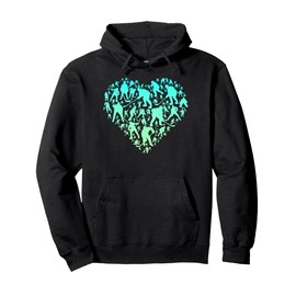 Colorful Sports Hearts Shape Silhouette Lover - Ice Hockey Pullover Hoodie