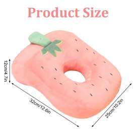 JOAASU Piercing Pillow, Ear Piercing Pillow, Cute Soft Pillows With Hole For Ear, Pink Donut Pillows, Soft NapPillow for Ladies, Girls, Kids, Classrooms, Offices, Libraries (Pink)