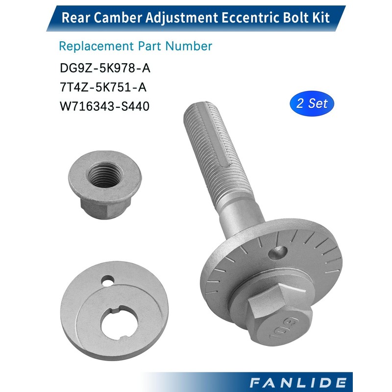 FANLIDE 2 Set Rear Camber Adjustment Eccentric Bolt Kit DG9Z-5K978-A